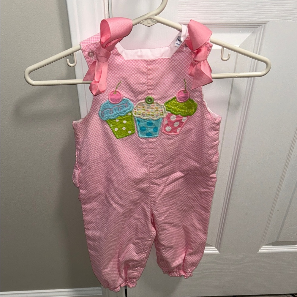 Bailey Boys Pink Cupcake Romper 18M